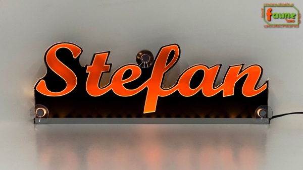 Ihr LED Wunschname "Stefan" Namensschild Leuchtschild Truckerschild