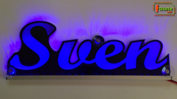 Ihr LED Wunschname "Sven" Namensschild Leuchtschild Truckerschild