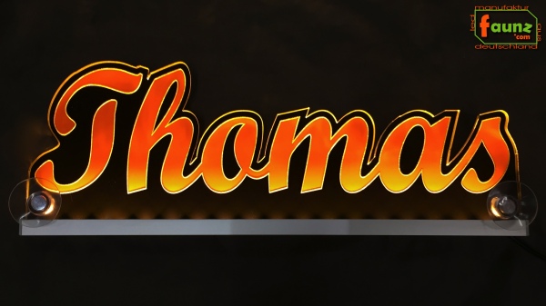 Ihr LED Wunschname "Thomas" Namensschild Leuchtschild Truckerschild