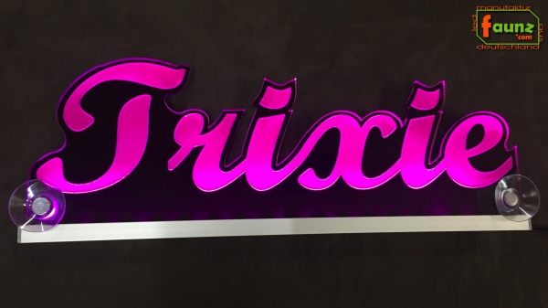 Ihr LED Wunschname "Trixi" Namensschild Leuchtschild Truckerschild als Konturschnitt