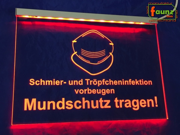 Schmierinfektion und Tröpfcheninfektion vorbeugen - Mundschutz tragen! Coronaviren