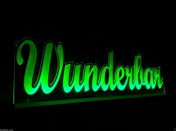 Ihr LED Wunschname "Wunderbar" Namensschild Leuchtschild Truckerschild als Konturschnitt
