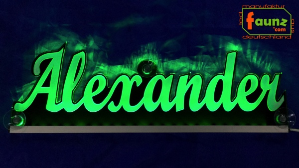 Ihr LED Wunschname "Alexander" Namensschild Leuchtschild Truckerschild