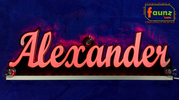 Ihr LED Wunschname "Alexander" Namensschild Leuchtschild Truckerschild