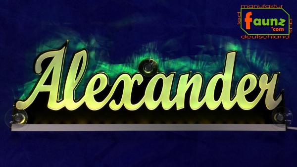 Ihr LED Wunschname "Alexander" Namensschild Leuchtschild Truckerschild