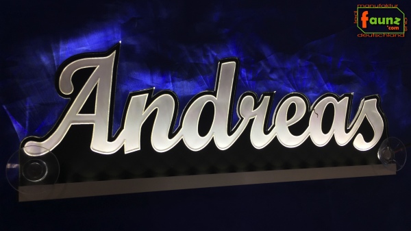 Ihr LED Wunschname "Andreas" Namensschild Leuchtschild Truckerschild