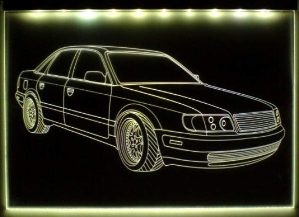 LED Fahrzeug-Gravur für "Audi A6 S6 100" Oldtimer Liebhaber Tuning Wanddekoration Leuchtschild