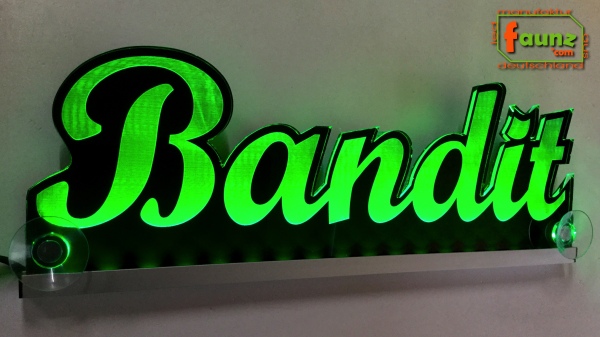Ihr LED Wunschname "Bandit" Namensschild Leuchtschild Truckerschild