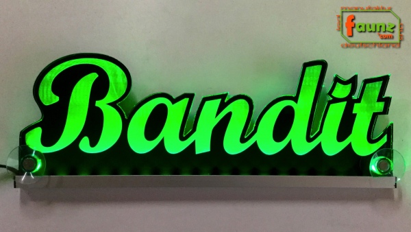 Ihr LED Wunschname "Bandit" Namensschild Leuchtschild Truckerschild