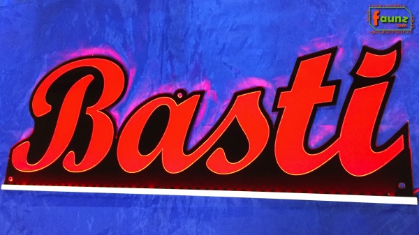 Ihr LED Wunschname "Basti" Namensschild Leuchtschild Truckerschild