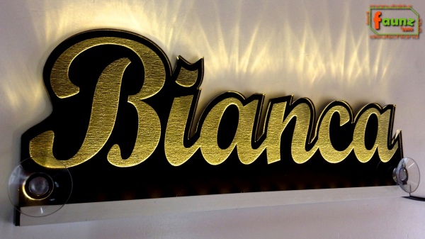 Ihr LED Wunschname "Bianca" Namensschild Leuchtschild Truckerschild
