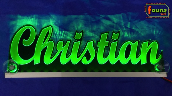 Ihr LED Wunschname "Christian" Namensschild Leuchtschild Truckerschild