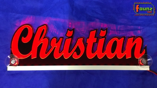 Ihr LED Wunschname "Christian" Namensschild Leuchtschild Truckerschild