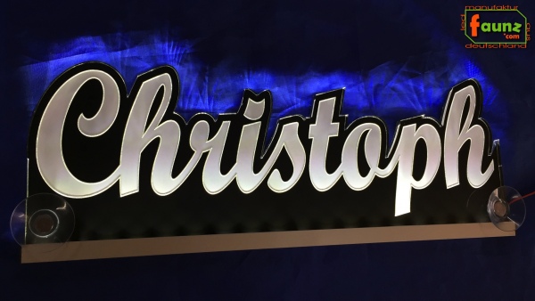 Ihr LED Wunschname "Christoph" Namensschild Leuchtschild Truckerschild