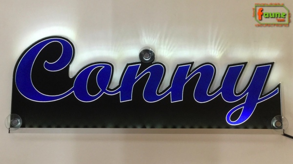 Ihr LED Wunschname "Conny" Namensschild Leuchtschild Truckerschild