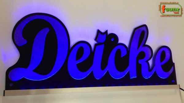 Ihr LED Wunschname "Deicke" Namensschild Leuchtschild Truckerschild