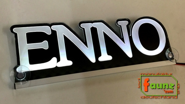 Ihr LED Wunschname "ENNO" Namensschild Leuchtschild Truckerschild