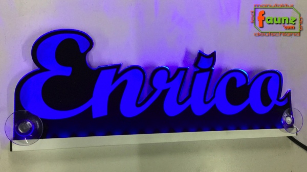 Ihr LED Wunschname "Enrico" Namensschild Leuchtschild Truckerschild