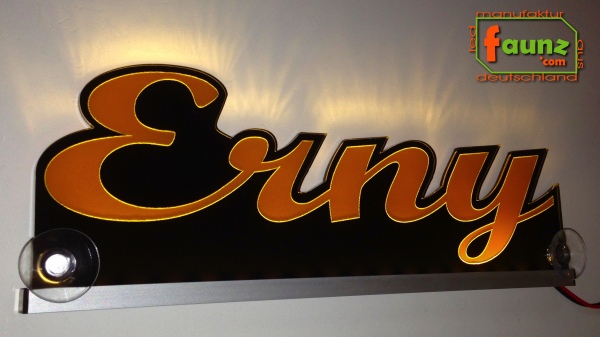 Ihr LED Wunschname "Erny" Namensschild Leuchtschild Truckerschild