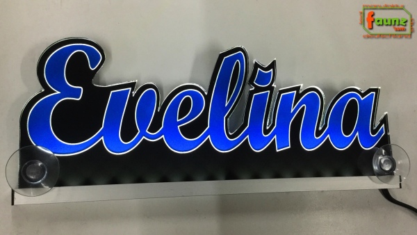 Ihr LED Wunschname "Evelina" Namensschild Leuchtschild Truckerschild