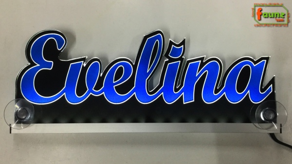 Ihr LED Wunschname "Evelina" Namensschild Leuchtschild Truckerschild