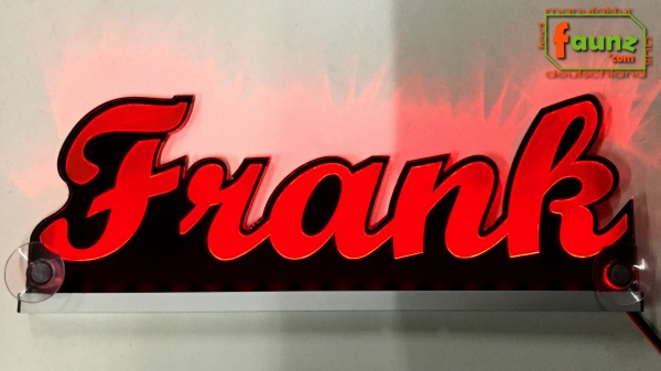 Ihr LED Wunschname "Frank" Namensschild Leuchtschild Truckerschild