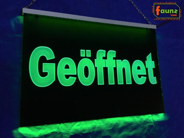 LED Hinweisschild "Geöffnet" | Acrylglas Leuchtschild