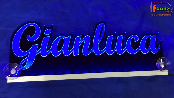 Ihr LED Wunschname "Gianluca" Namensschild Leuchtschild Truckerschild