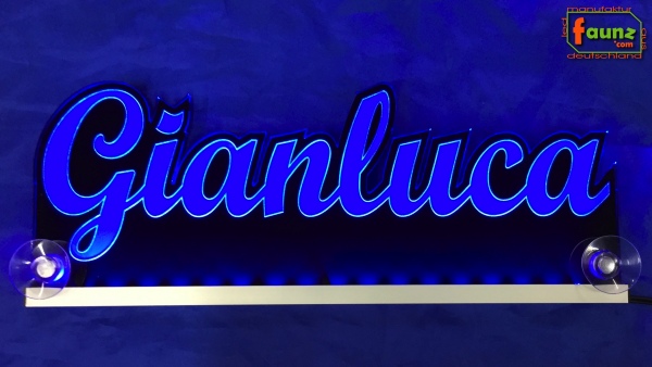 Ihr LED Wunschname "Gianluca" Namensschild Leuchtschild Truckerschild
