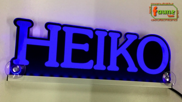 Ihr LED Wunschname "HEIKO" Namensschild Leuchtschild Truckerschild