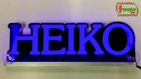 Ihr LED Wunschname "HEIKO" Namensschild Leuchtschild Truckerschild