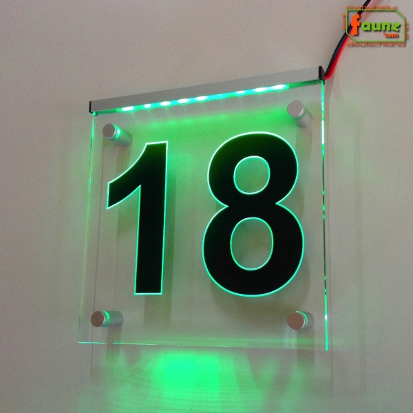 LED Hausnummer Ziffer "18" - Hausnummernleuchte Außenwandleuchte Außenlampe Leuchtschild