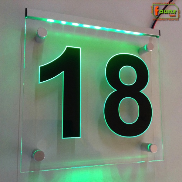 LED Hausnummer Ziffer "18" - Hausnummernleuchte Außenwandleuchte Außenlampe Leuchtschild