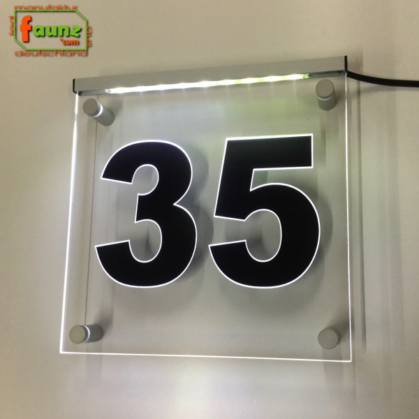 LED Hausnummer Ziffer "35" - Hausnummernleuchte Außenwandleuchte Außenlampe Leuchtschild