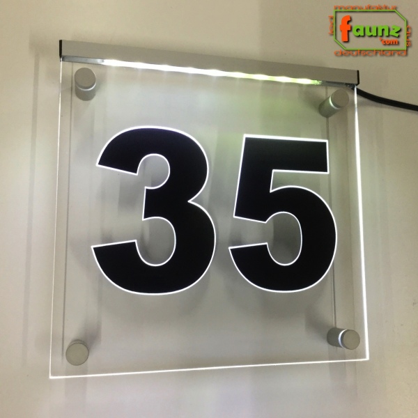 LED Hausnummer Ziffer "35" - Hausnummernleuchte Außenwandleuchte Außenlampe Leuchtschild