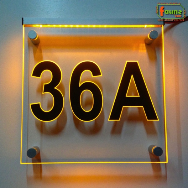 LED Hausnummer Ziffer "36a" - Hausnummernleuchte Außenwandleuchte Außenlampe Leuchtschild