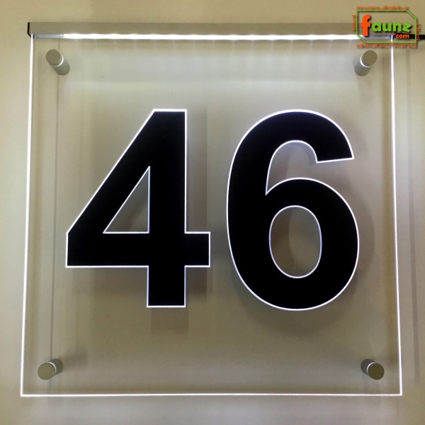 LED Hausnummer Ziffer "46" - Hausnummernleuchte Außenwandleuchte Außenlampe Leuchtschild