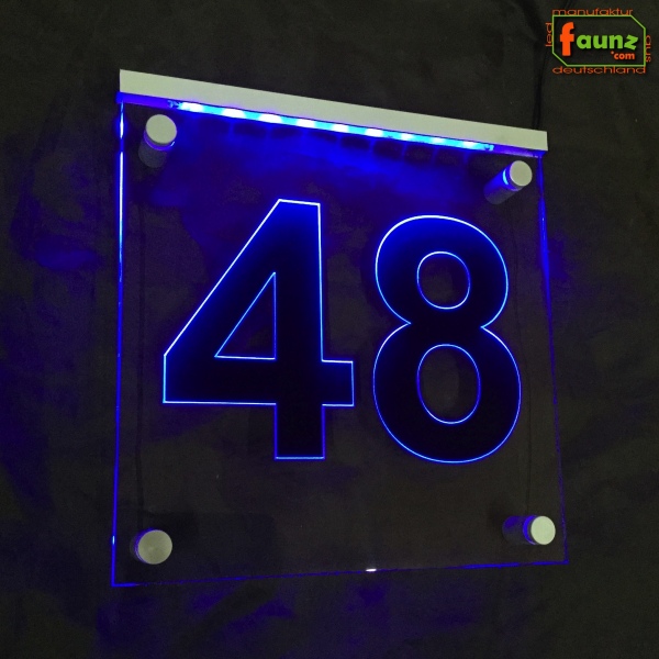 LED Hausnummer Ziffer "48" - Hausnummernleuchte Außenwandleuchte Außenlampe Leuchtschild