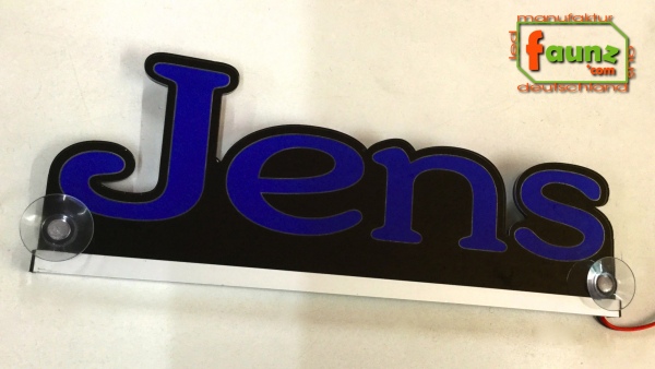 Ihr LED Wunschname "Jens" Namensschild Leuchtschild Truckerschild
