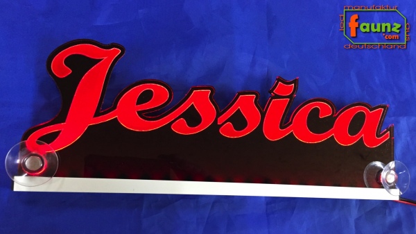Ihr LED Wunschname "Jessica" Namensschild Leuchtschild Truckerschild