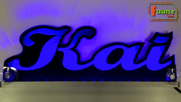 Ihr LED Wunschname "Kai" Namensschild Leuchtschild Truckerschild