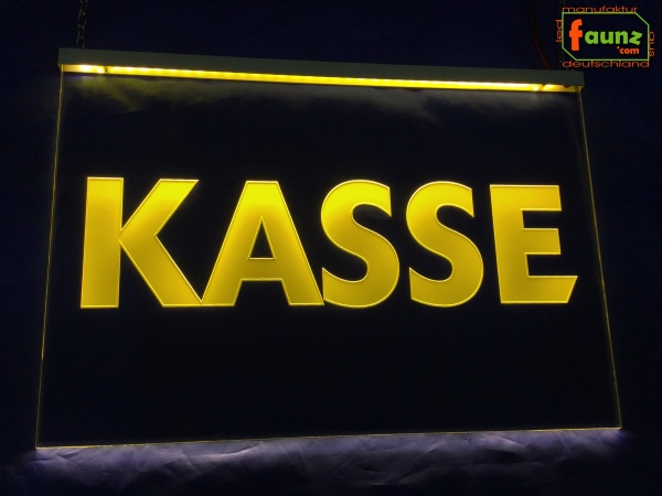 LED Kassenschild "Kasse" - Hinweisschild Orientierungsschild Werbeschild Leuchtschild