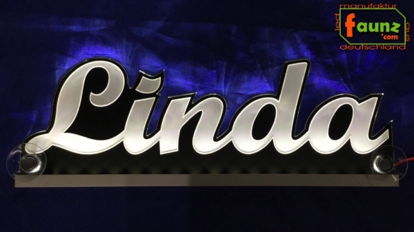 Ihr LED Wunschname "Linda" Namensschild Leuchtschild Truckerschild