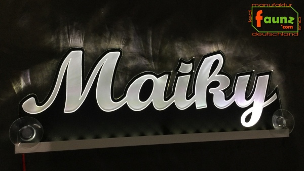 Ihr LED Wunschname "Maiky" Namensschild Leuchtschild Truckerschild
