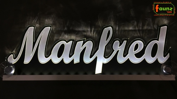 Ihr LED Wunschname "Manfred" Namensschild Leuchtschild Truckerschild