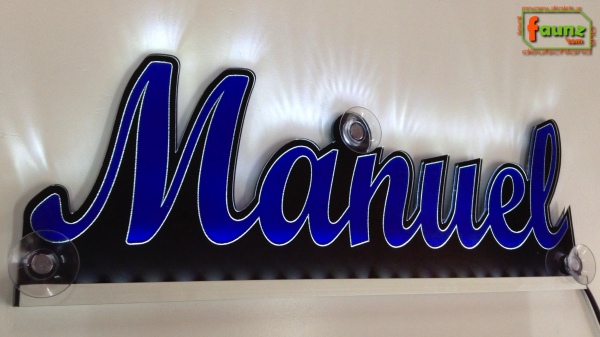 Ihr LED Wunschname "Manuel" Namensschild Leuchtschild Truckerschild
