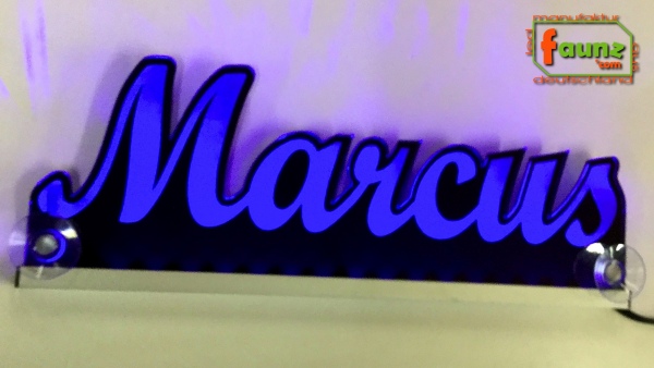 Ihr LED Wunschname "Marcus" Namensschild Leuchtschild Truckerschild