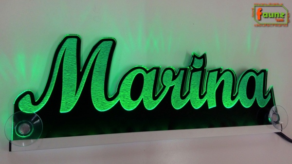 Ihr LED Wunschname "Marina" Namensschild Leuchtschild Truckerschild