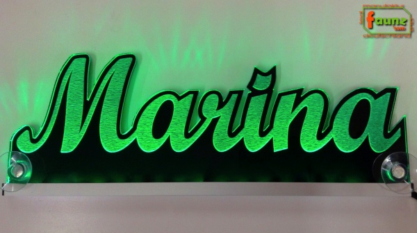 Ihr LED Wunschname "Marina" Namensschild Leuchtschild Truckerschild