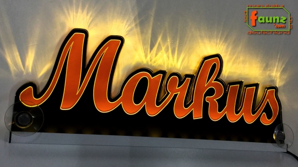 Ihr LED Wunschname "Markus" Namensschild Leuchtschild Truckerschild